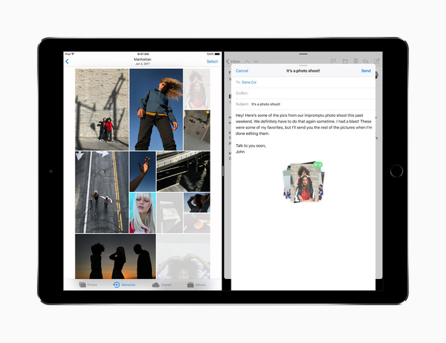 iOS 11 ra mắt vào cuối năm nay sẽ cho phép kéo và thả giữa các ứng dụng trong màn hình đa nhiệm